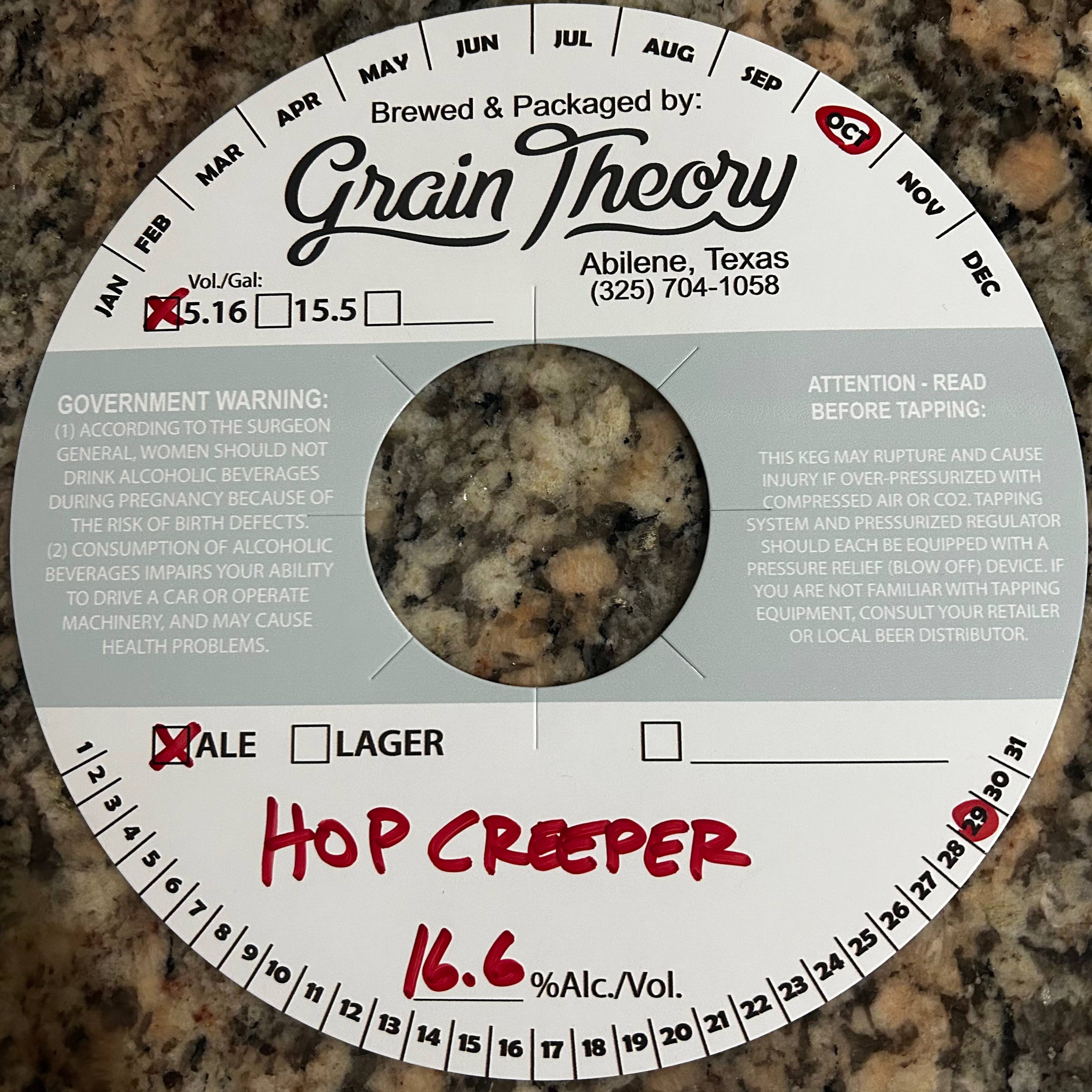 TABC label artwork for HOP CREEPER