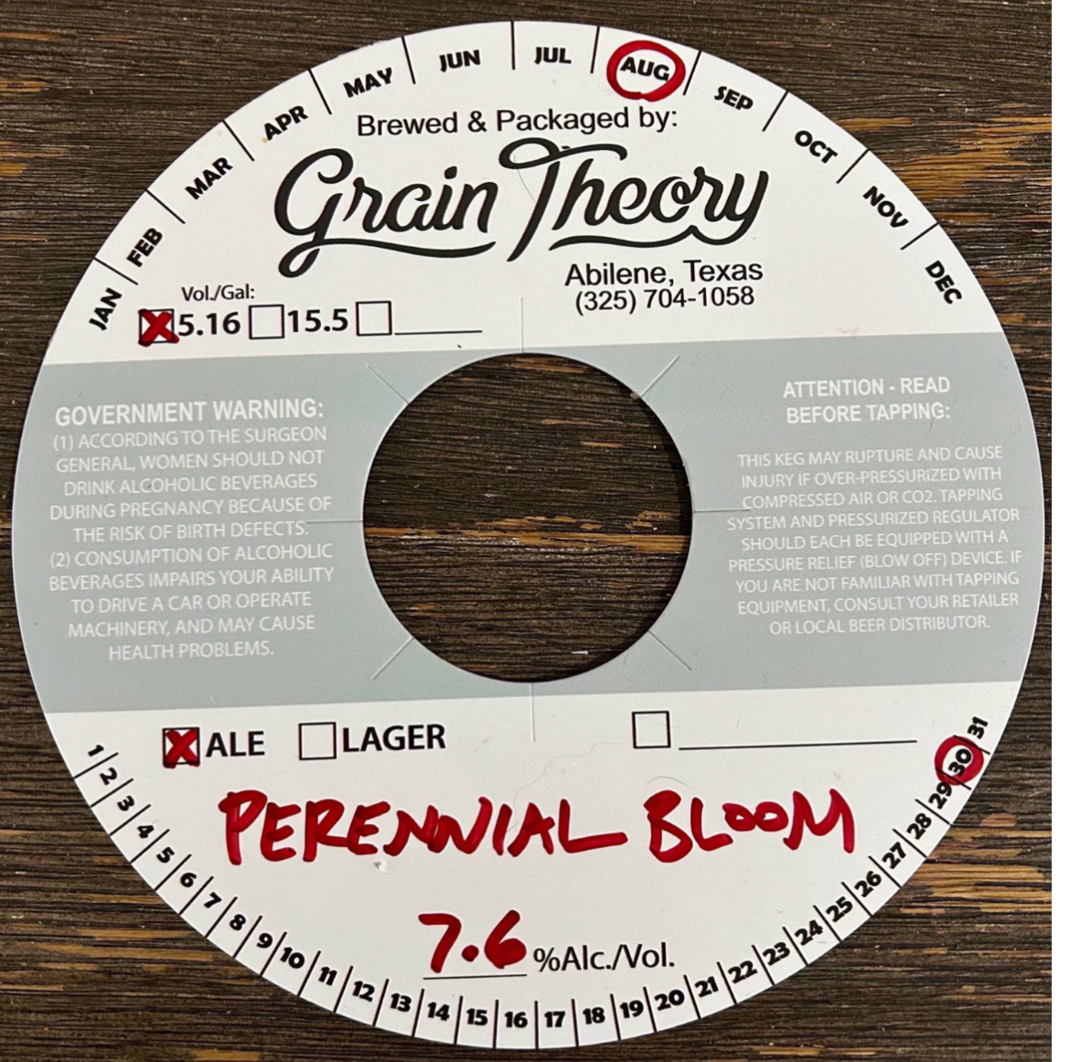 TABC label artwork for PERENNIAL BLOOM
