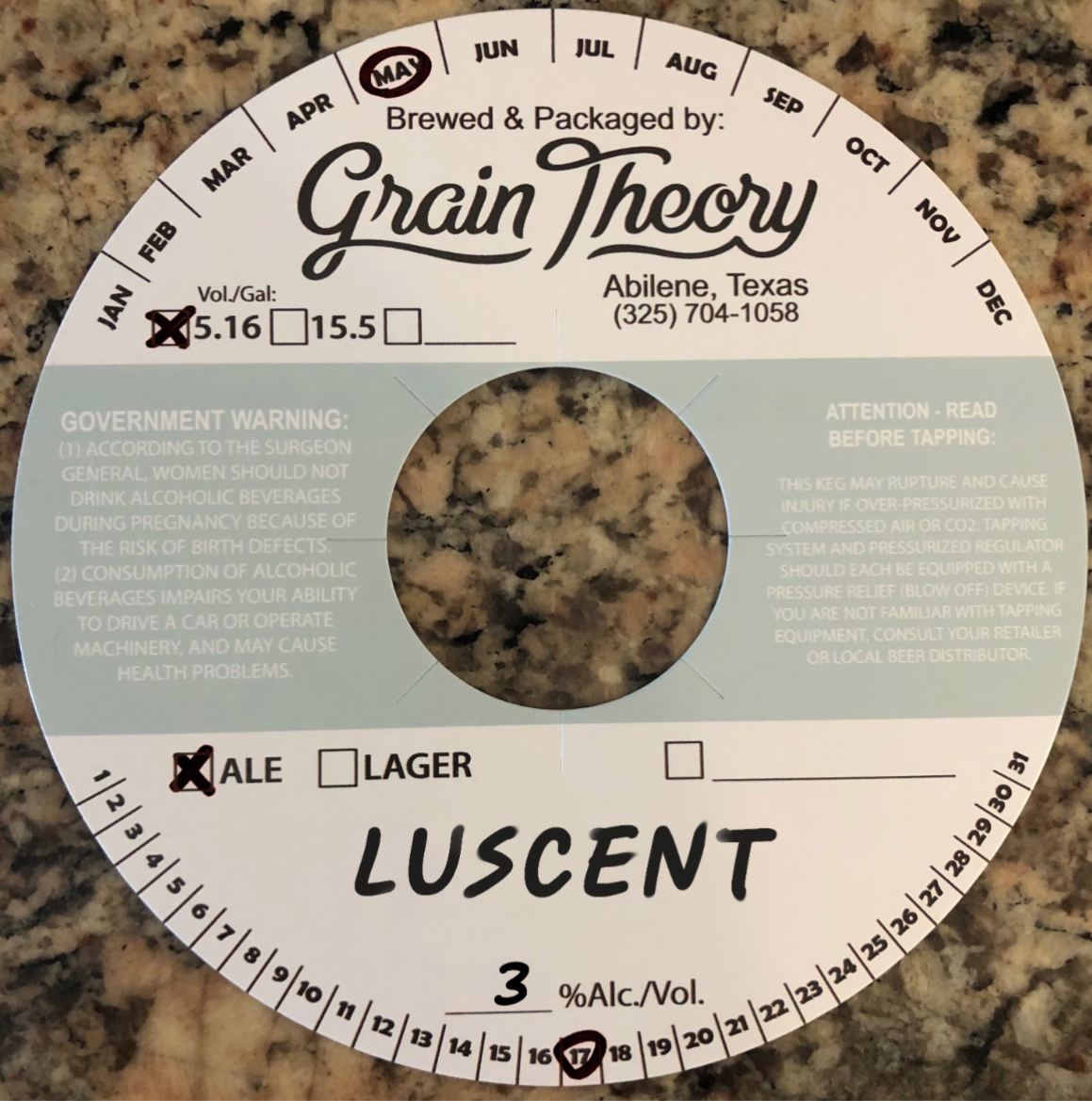 TABC label artwork for LUSCENT