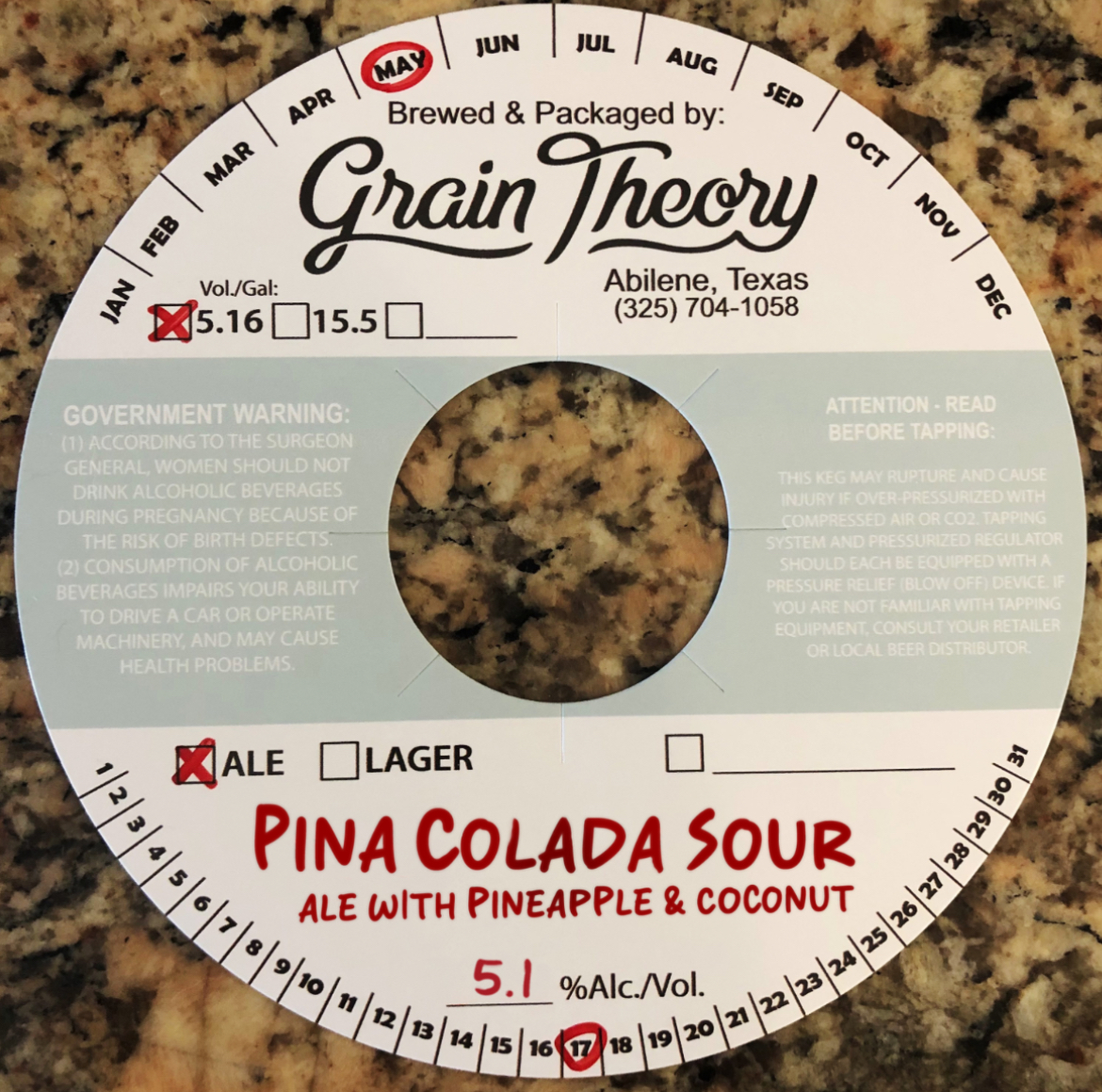 TABC label artwork for PINA COLADA SOUR