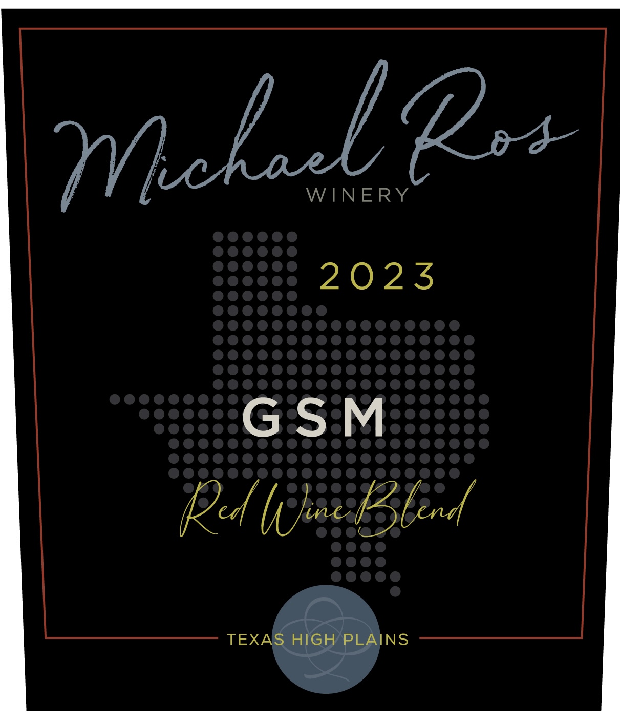 TABC label artwork for Michael Ros Winery GSM Red Wine Blend