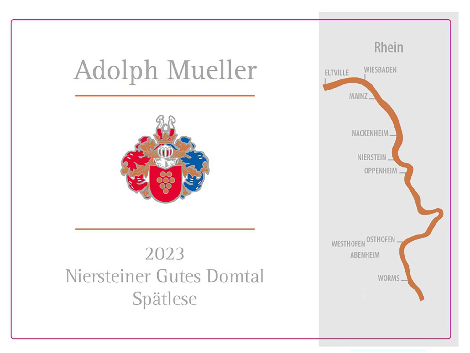 TABC label artwork for Adolph Mueller Niersteiner Gutes Domtal Spatlese