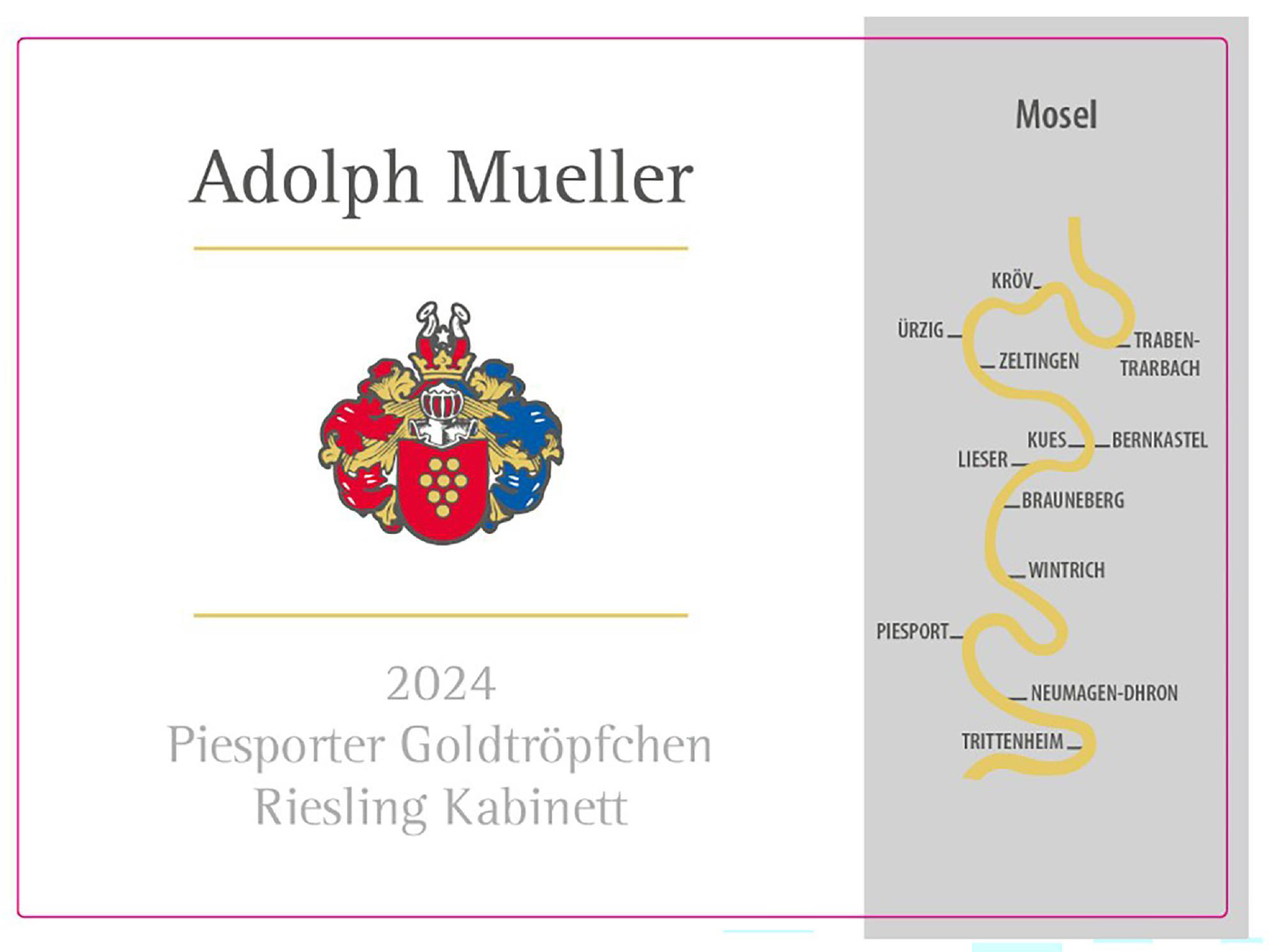 TABC label artwork for Adolph Mueller Piesporter Goldtropfchen Kabinett Riesling