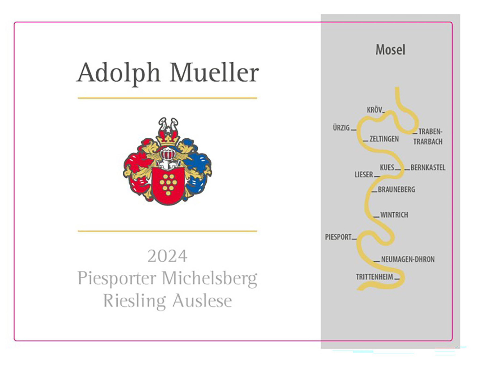 TABC label artwork for Adolph Mueller Piesporter Michelsburg Auslese Riesling