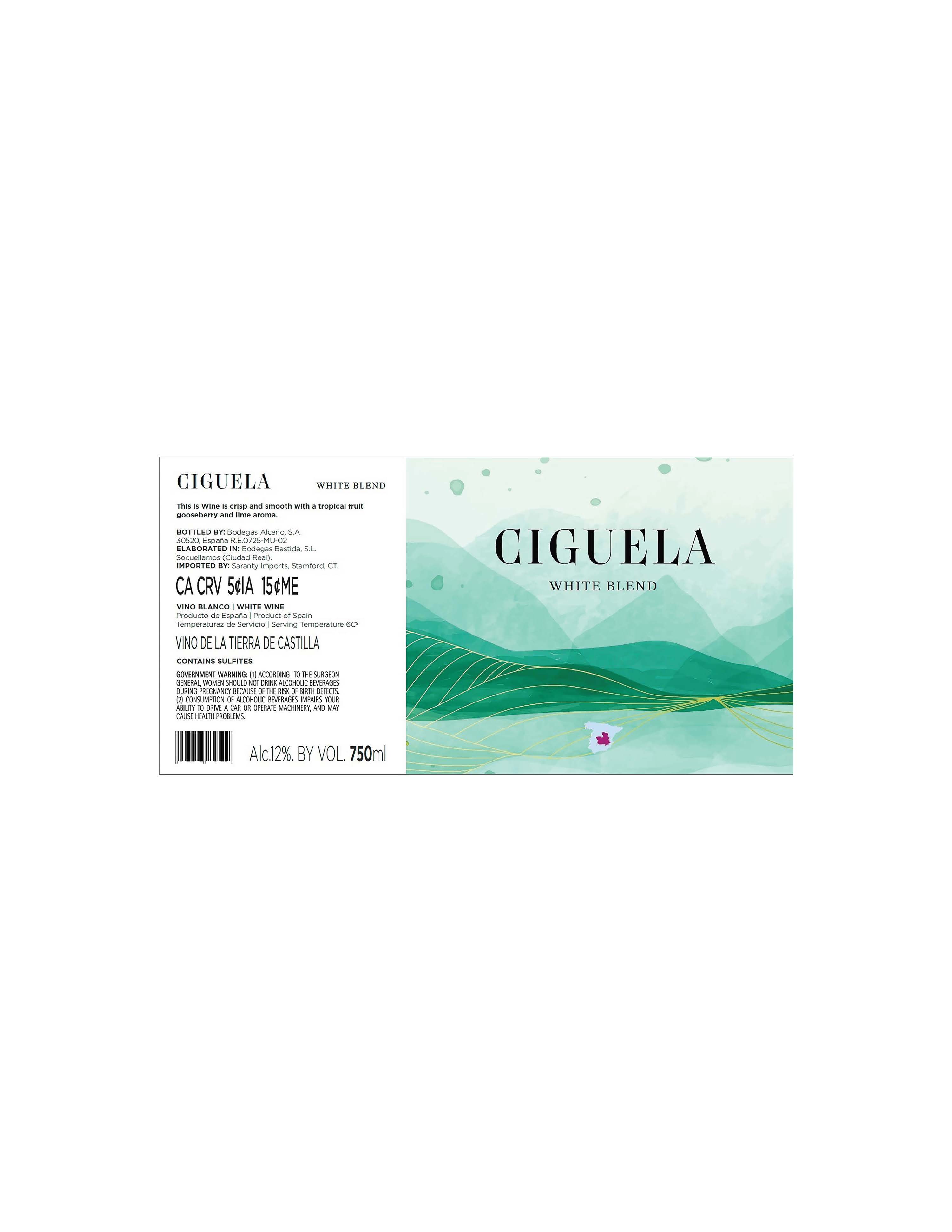 TABC label artwork for Ciguela White Blend Vino De La Tierra De Castilla