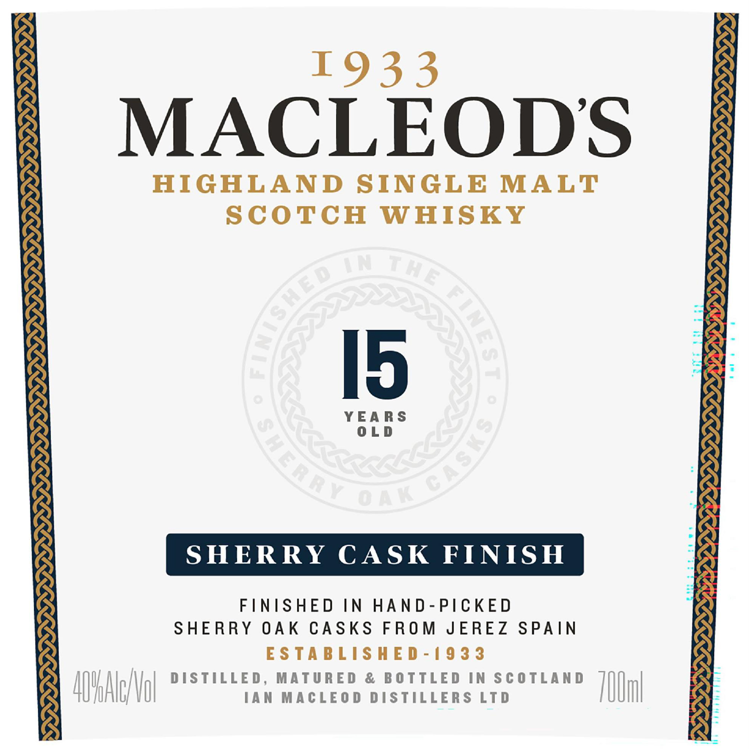 TABC label artwork for 1933 Macleod’s 15Yr Sherry Cask SM