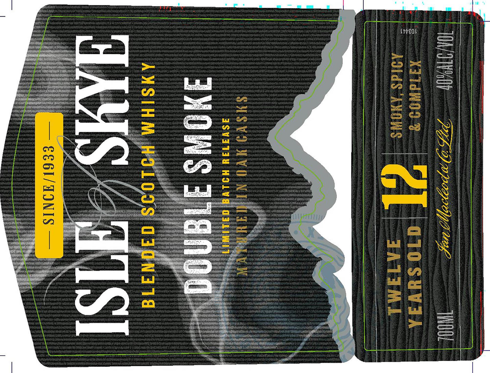 TABC label artwork for Isle of Skye 12Yr Dbl Smoke Scotch