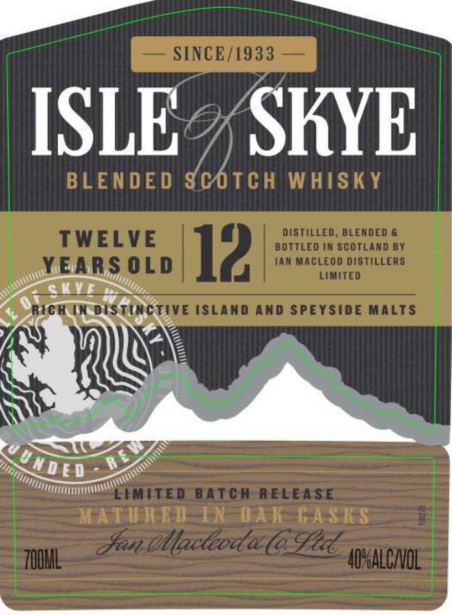 TABC label artwork for Isle of Skye 12Yr Scotch Whisky