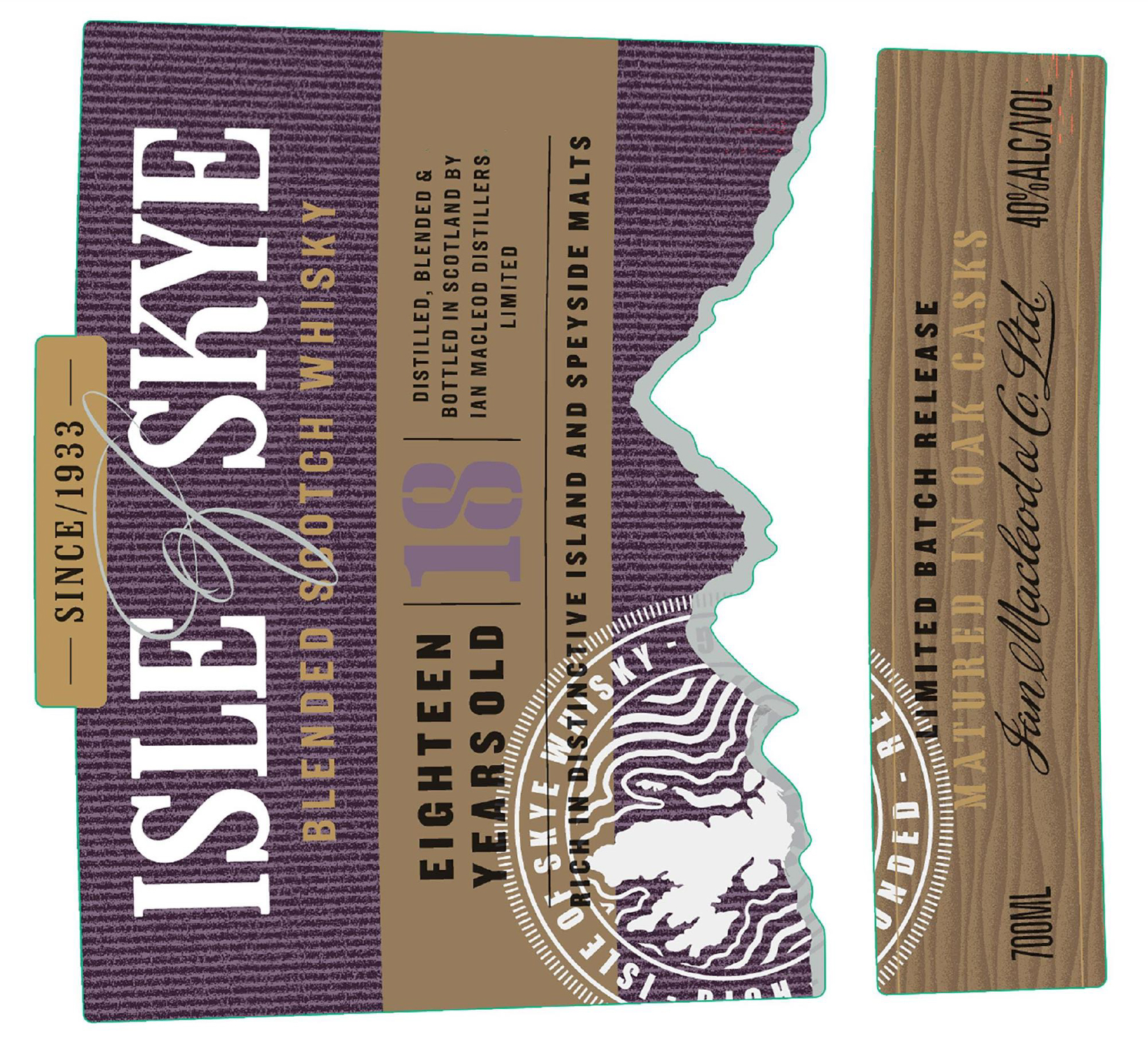 TABC label artwork for Isle of Skye 18Yr Scotch Whisky