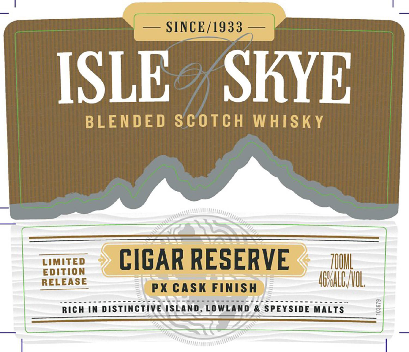 TABC label artwork for Isle of Skye Cigar Reserve Sctch