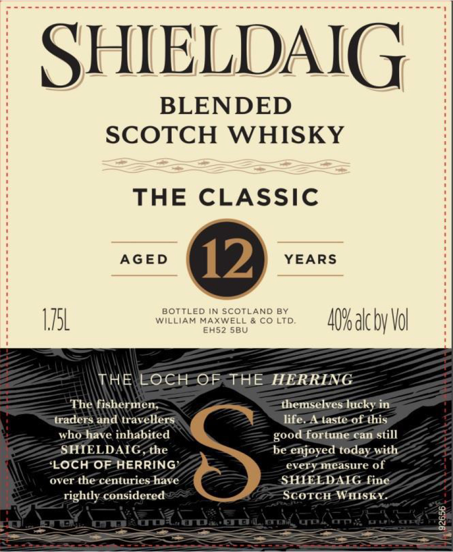 TABC label artwork for Shieldaig ’The Classic’ Blend 12Yr