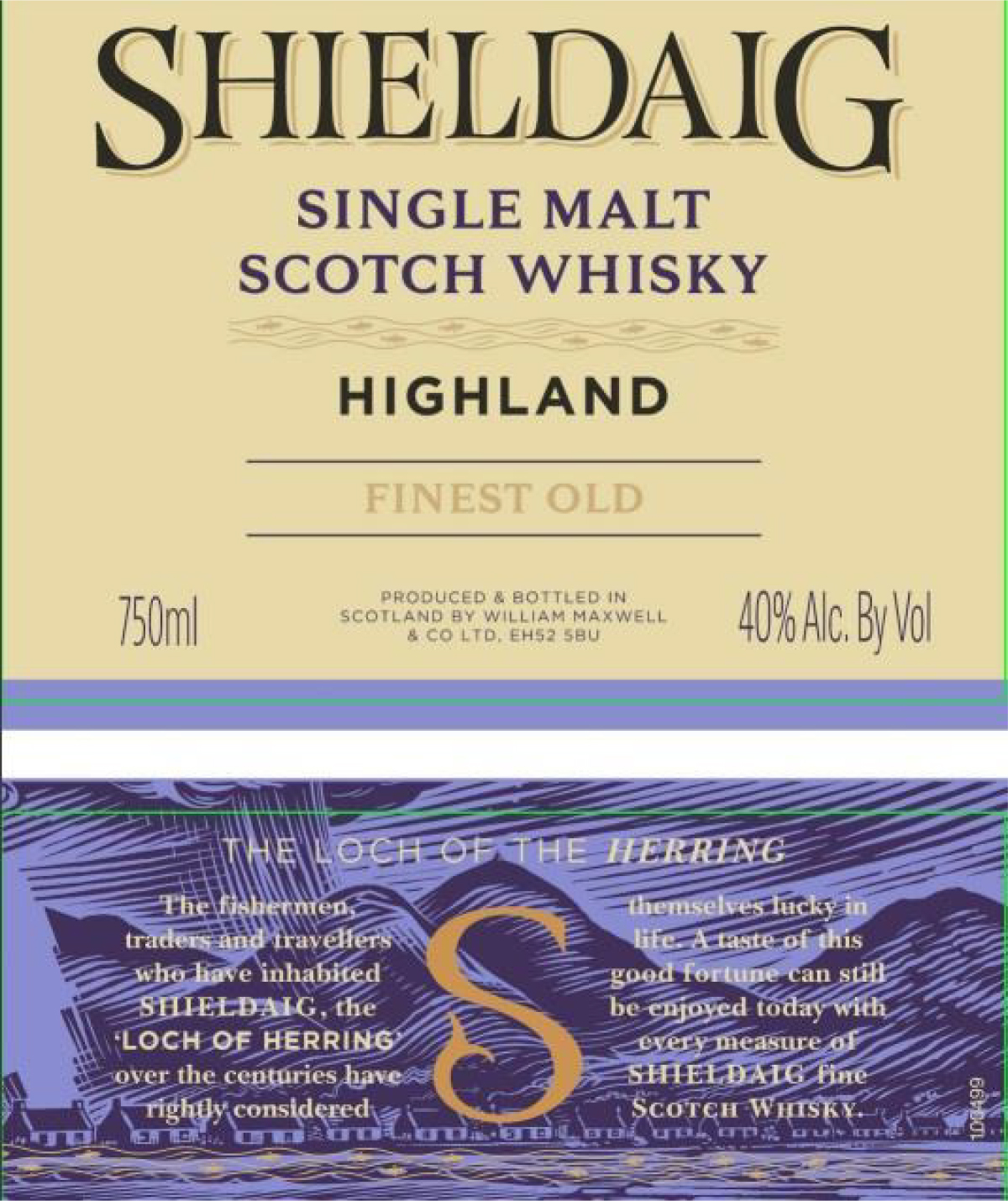 TABC label artwork for Shieldaig Highland Single Malt