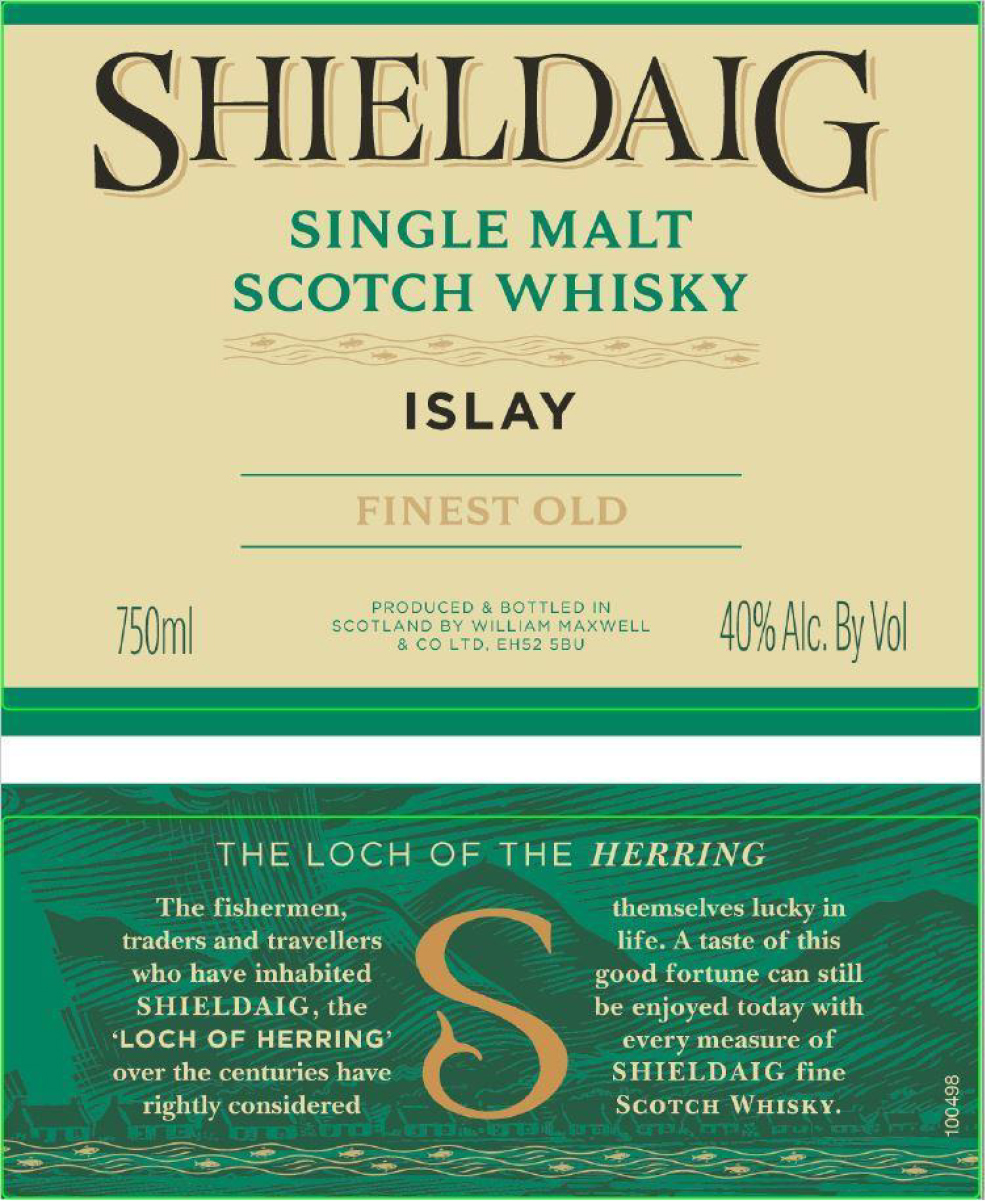 TABC label artwork for Shieldaig Islay Single Malt