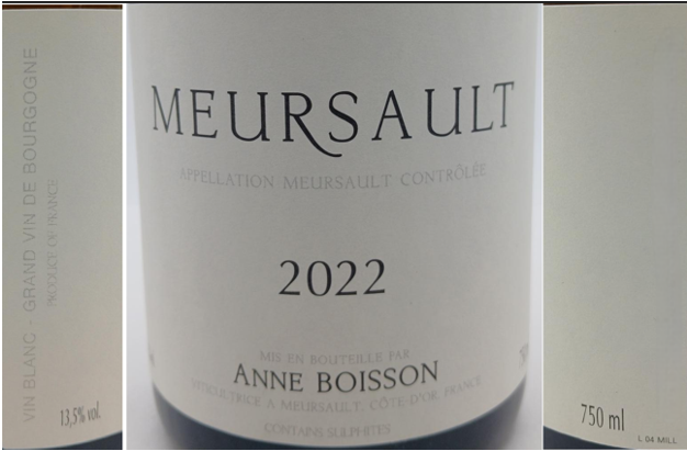 TABC label artwork for ANNE BOISSON MEURSAULT