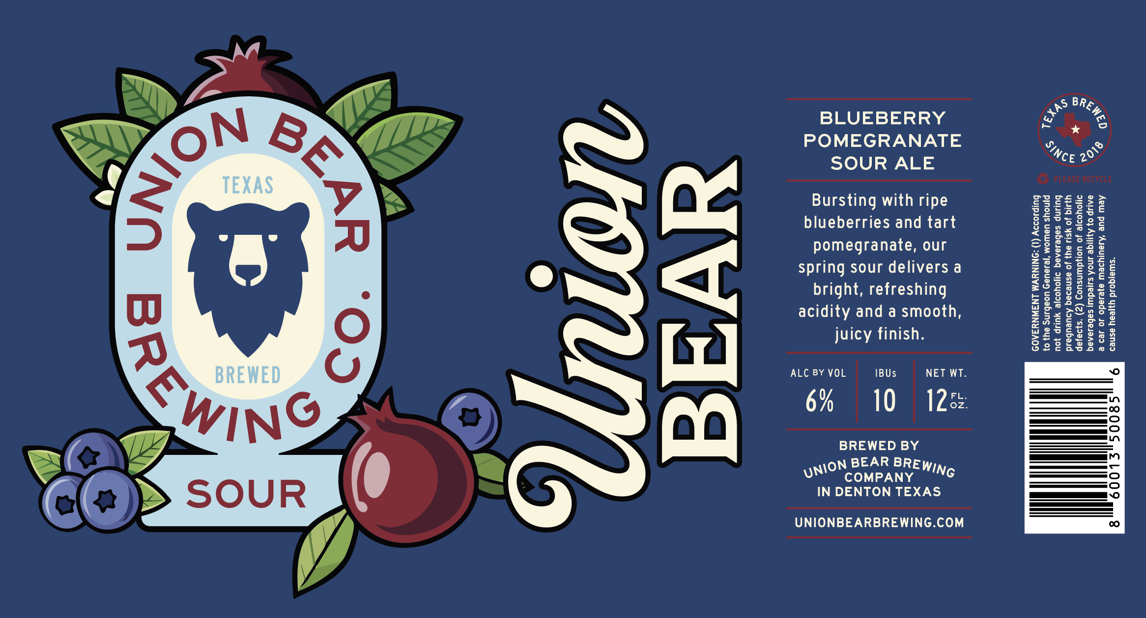 TABC label artwork for Blueberry Pomegranate Sour Ale