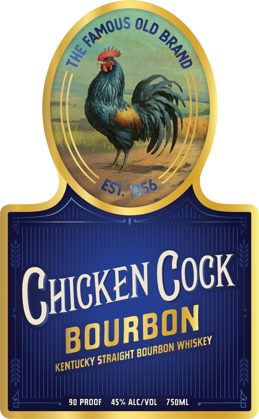 TABC label artwork for Chicken Cock Kentucky Straight Bourbon Whiskey