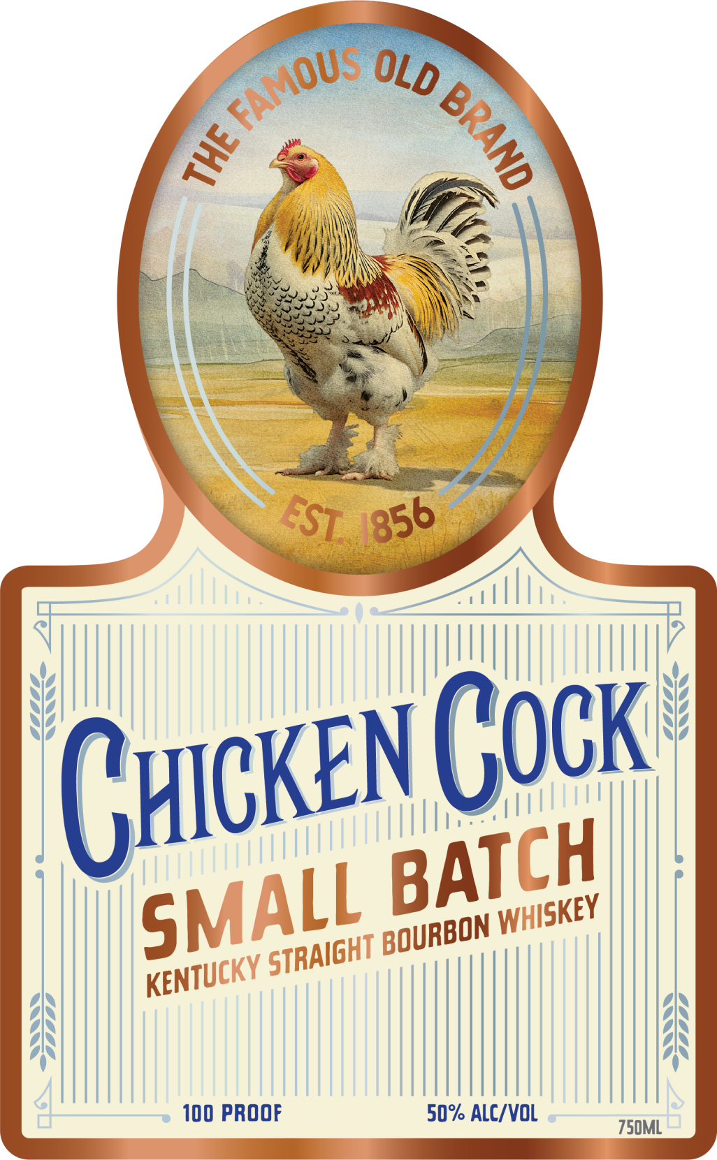TABC label artwork for Chicken Cock Small Batch Kentucky Straight Bourbon Whiskey