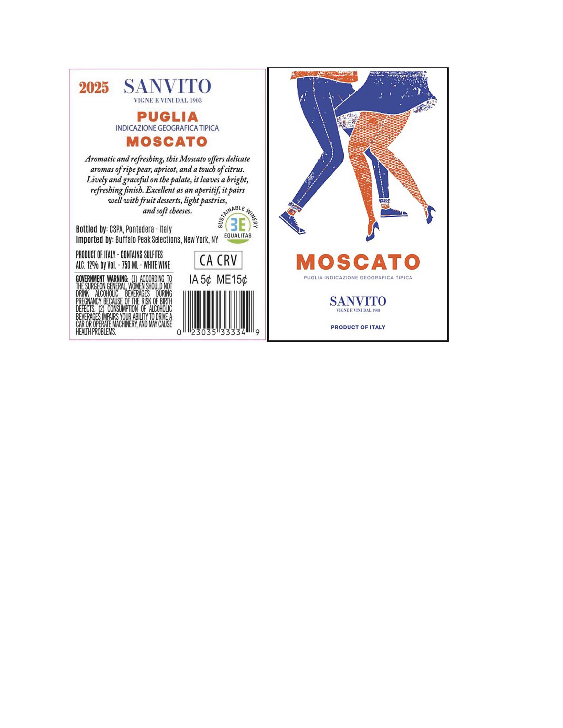 TABC label artwork for San Vito Moscato