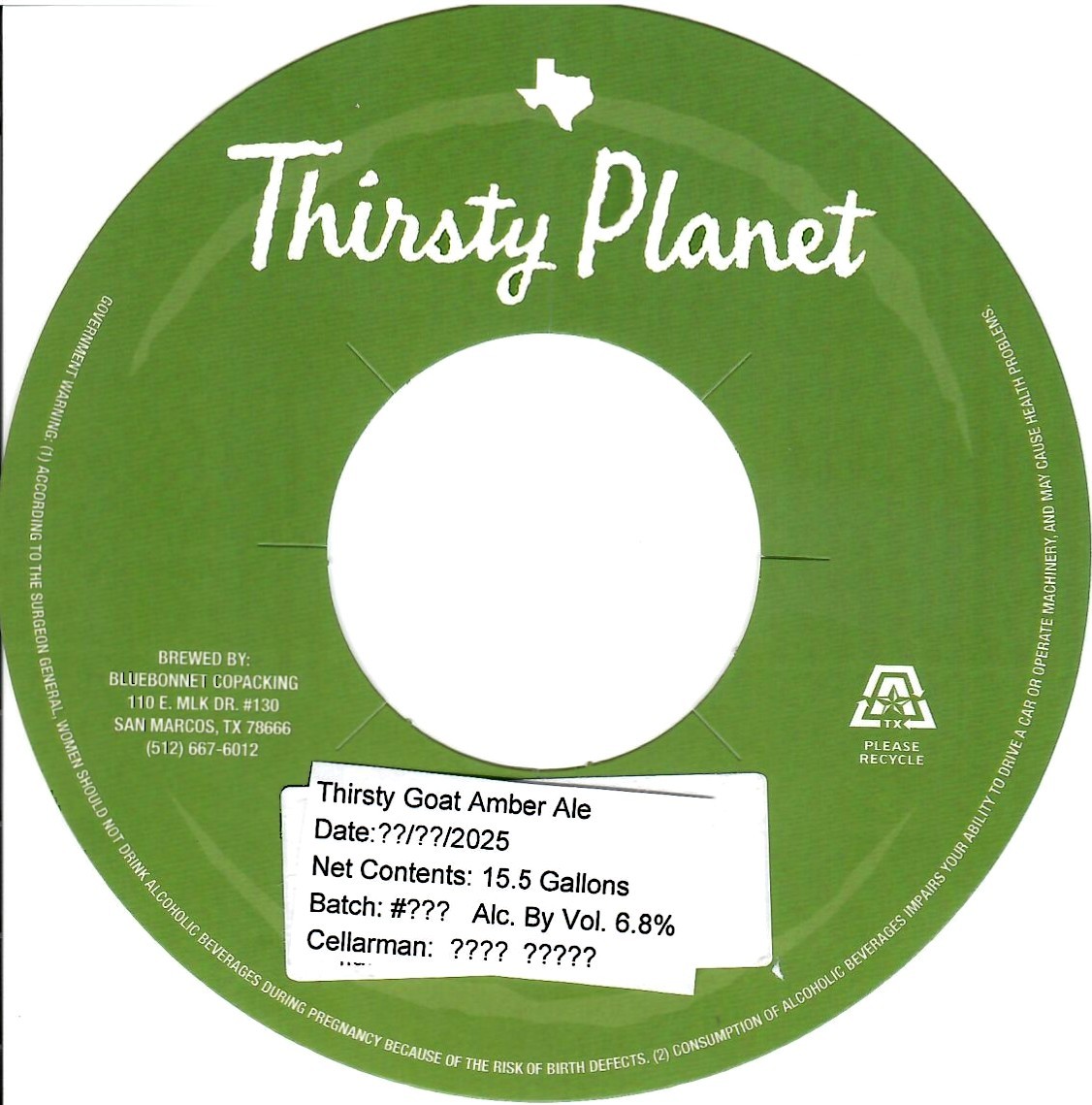 TABC label artwork for Thirsty Goat Amber Ale