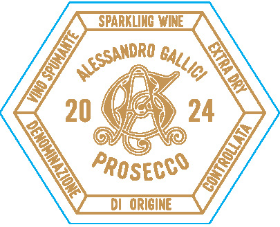 TABC label artwork for Alessandro Gallici Anniversario Prosecco Vino Spumante Extra Dry Sparkling Wine, Italy