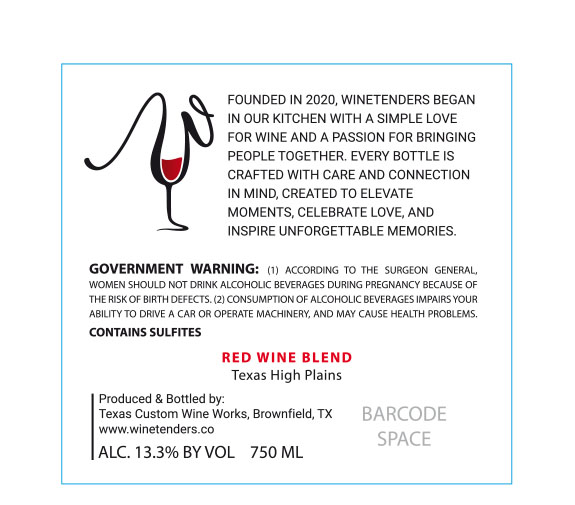 TABC label artwork for WINETENDERS - LYFE