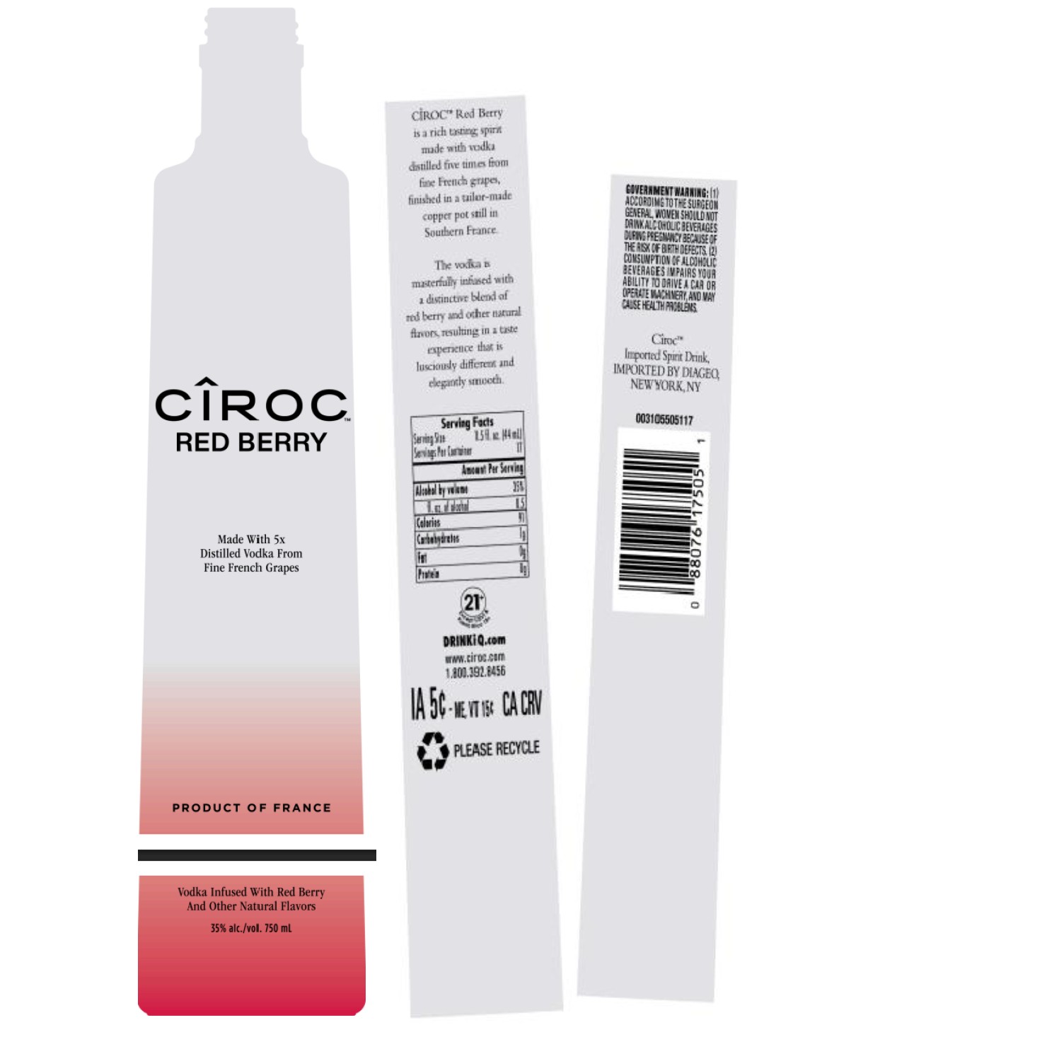 TABC label artwork for CIROC Red Berry