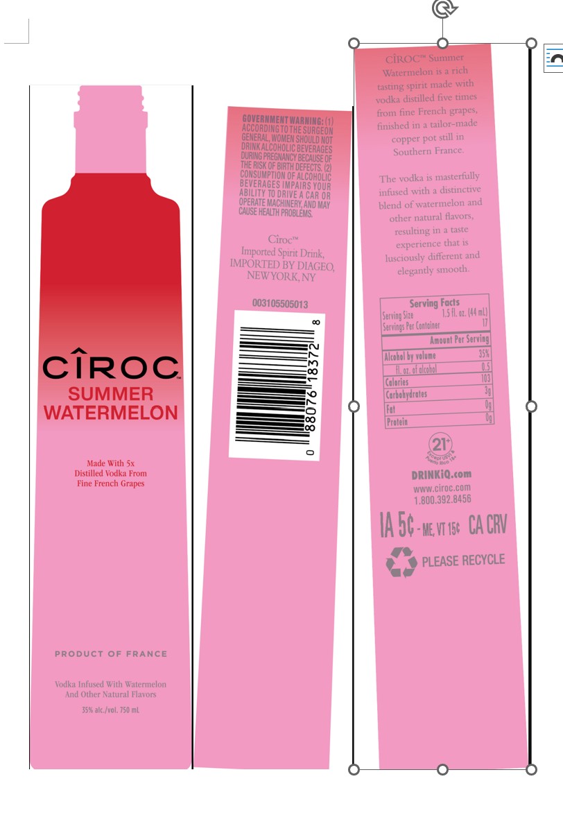 TABC label artwork for CIROC Summer Watermelon