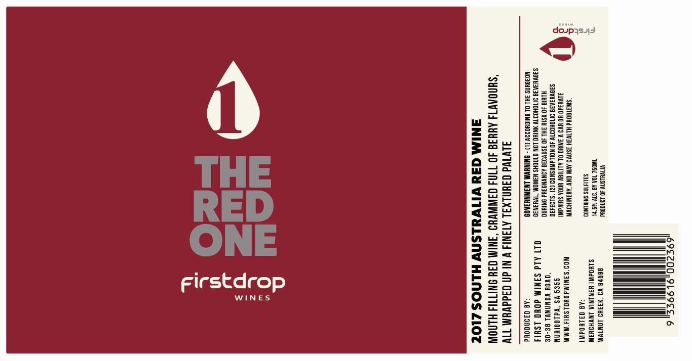 TABC label artwork for FIRST DROP The Red One