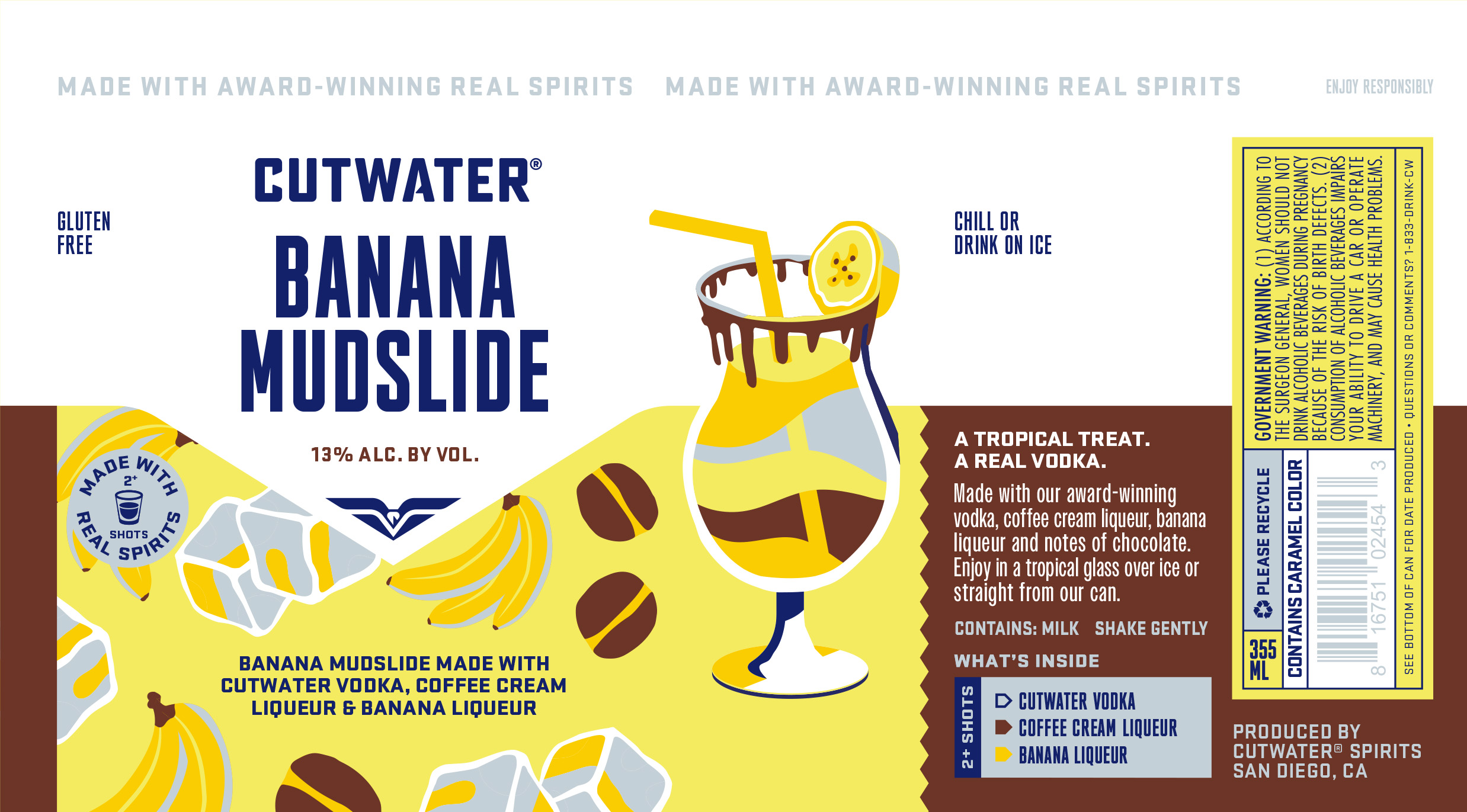 TABC label artwork for CUTWATER BANANA MUDSLIDE