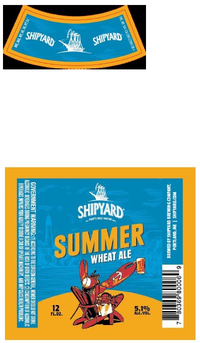 TABC label artwork for Shipyard Summer Ale