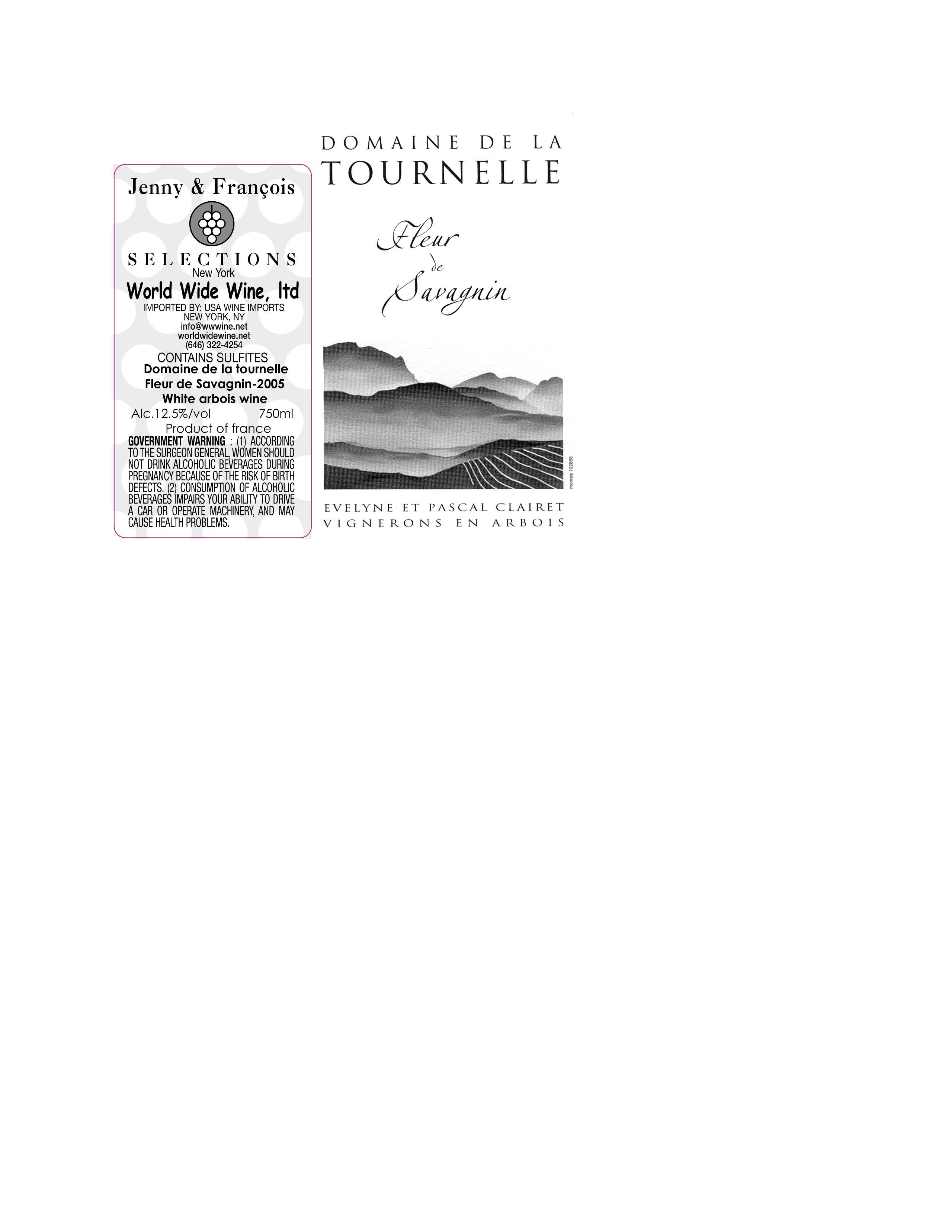 TABC label artwork for Domaine de la Tournelle, Fleur de Savagnin