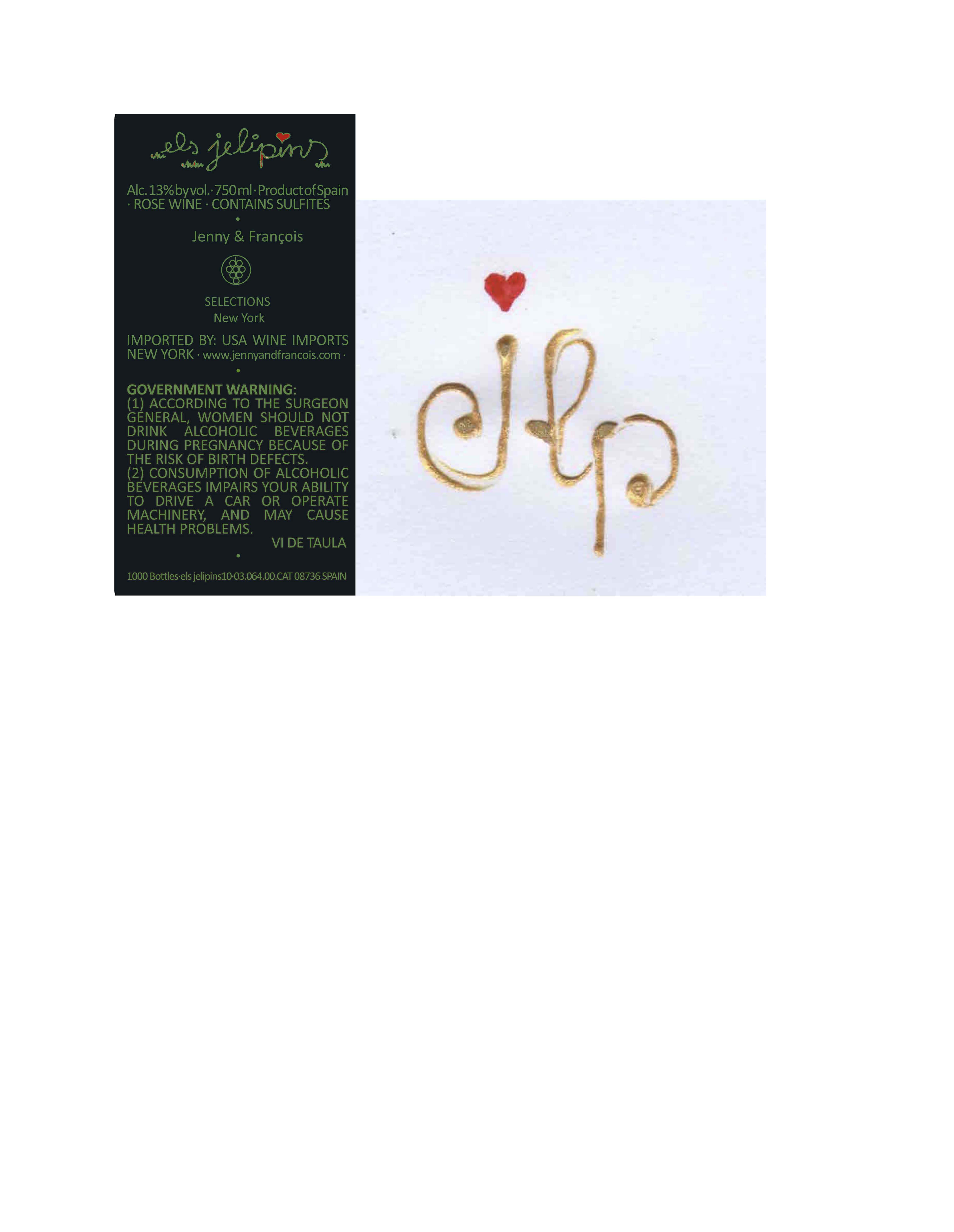 TABC label artwork for Els Jelipins, Rose