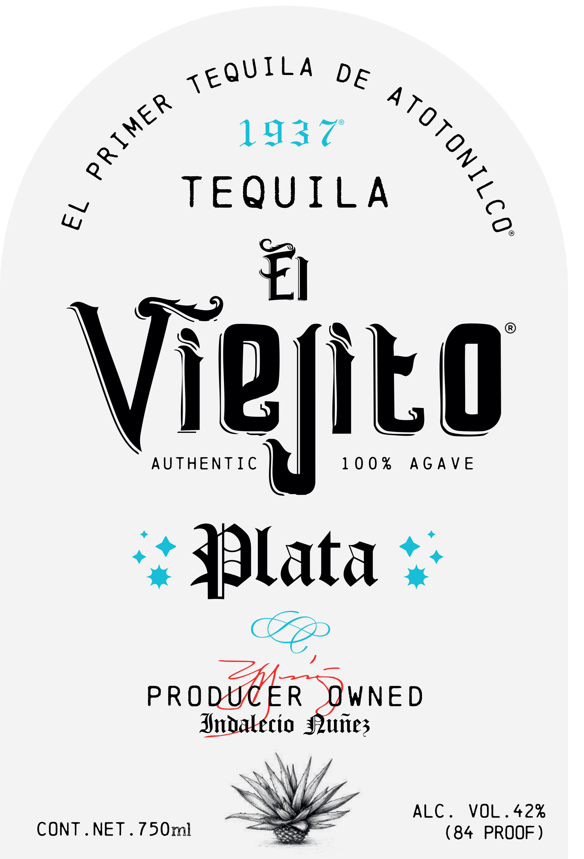 TABC label artwork for El Viejito Plata