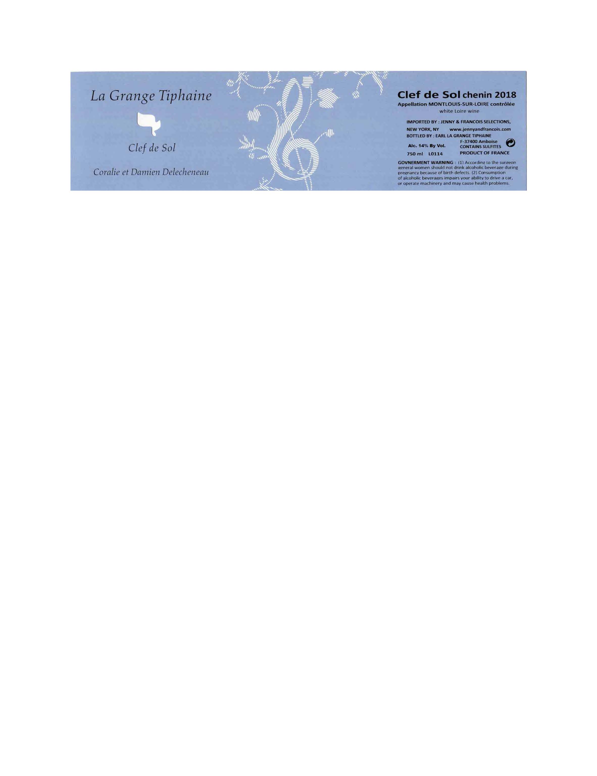 TABC label artwork for La Grange Tiphaine, Clef de Sol Blanc