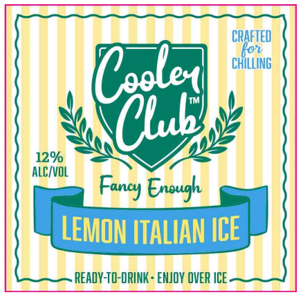 TABC label artwork for Cooler Club Lemon Italian Ice
