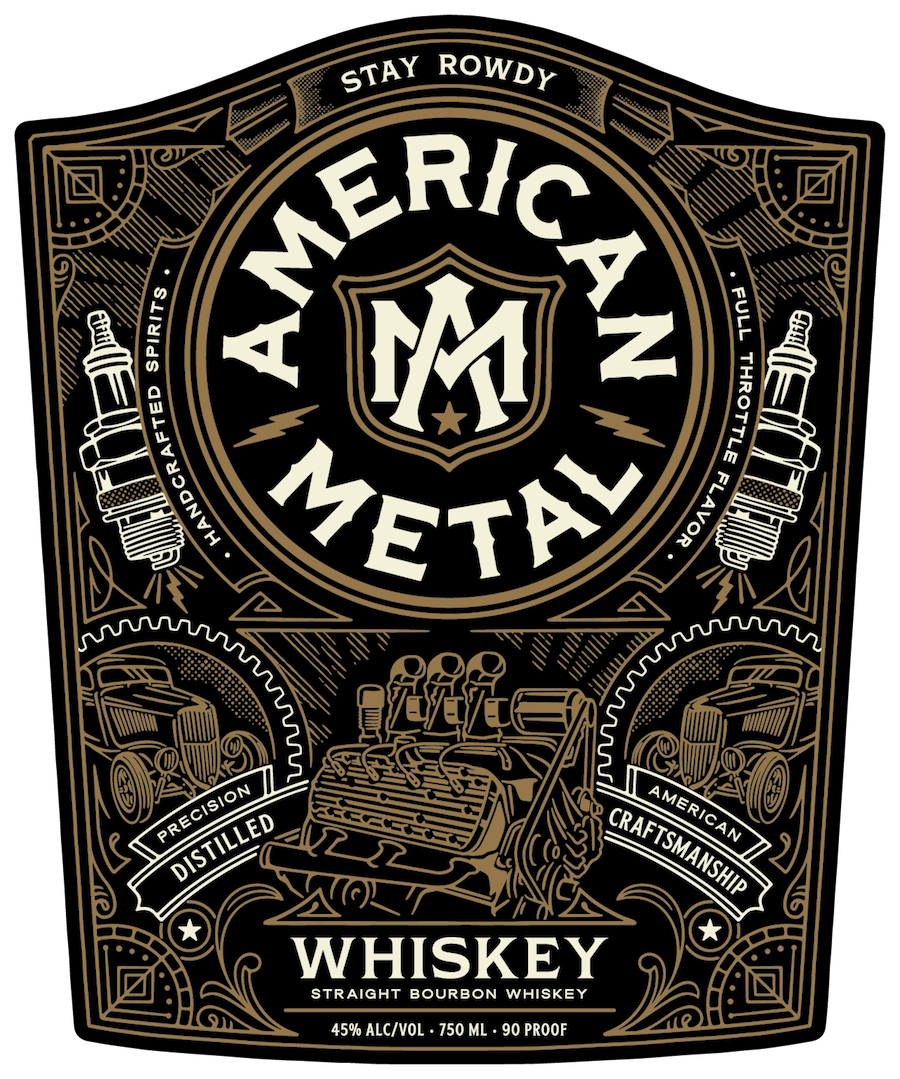 TABC label artwork for American Metal Whiskey Straight Bourbon Stay Rowdy
