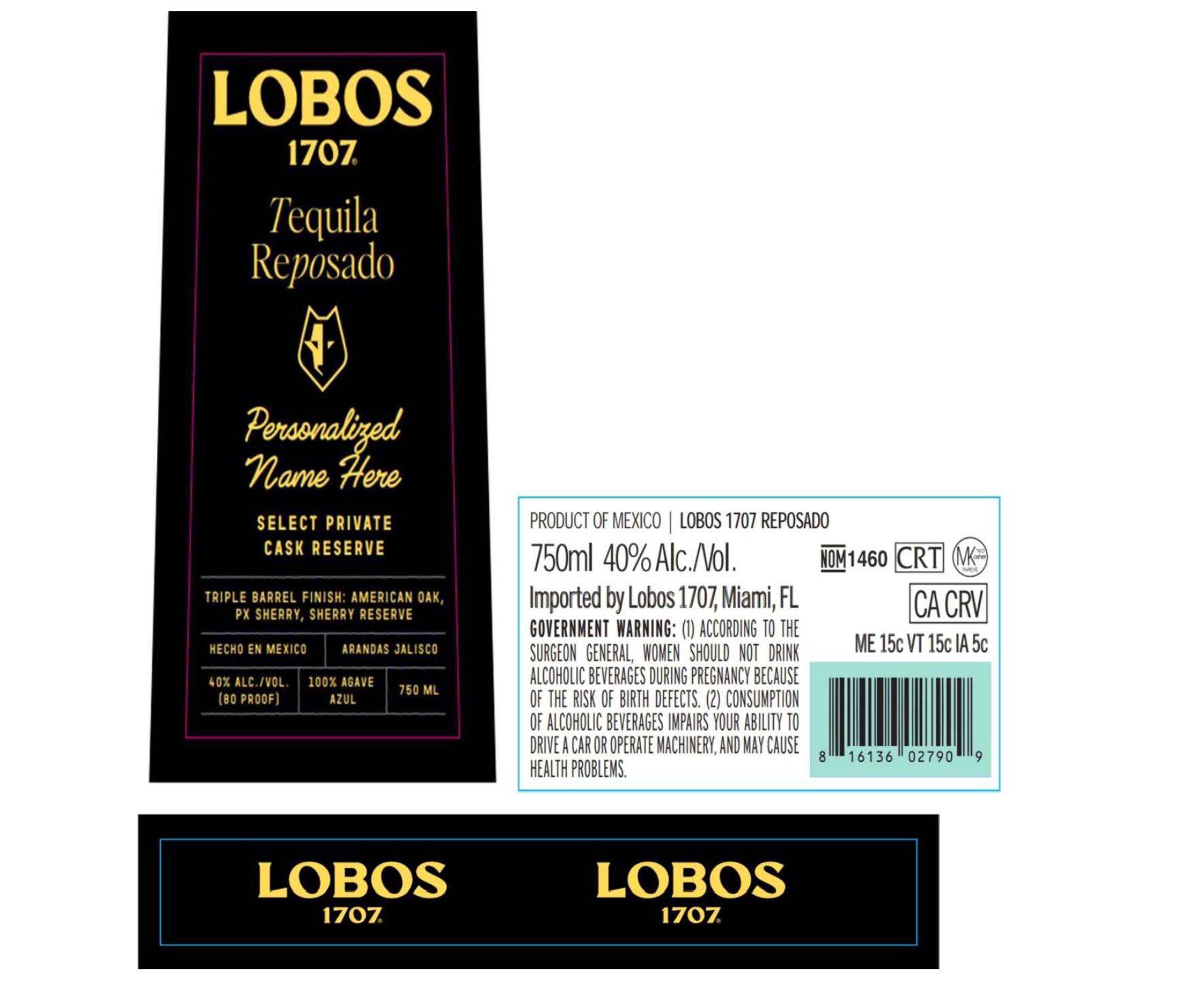 TABC label artwork for LOBOS 1707 Select Private Cask Sherry Reserve
