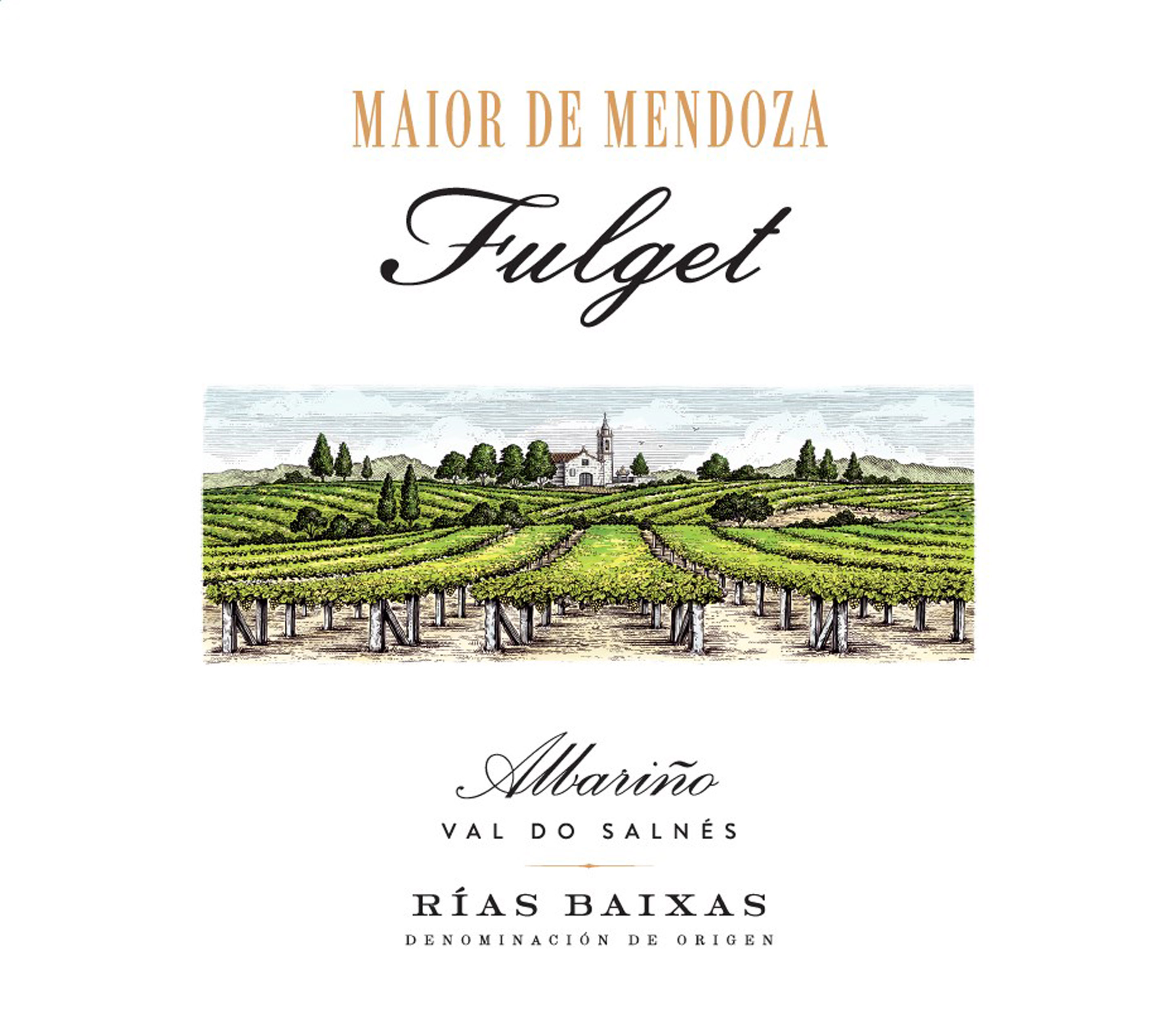 TABC label artwork for Maior De Mendoza Fulget Albarino Rias Baixas White Wine