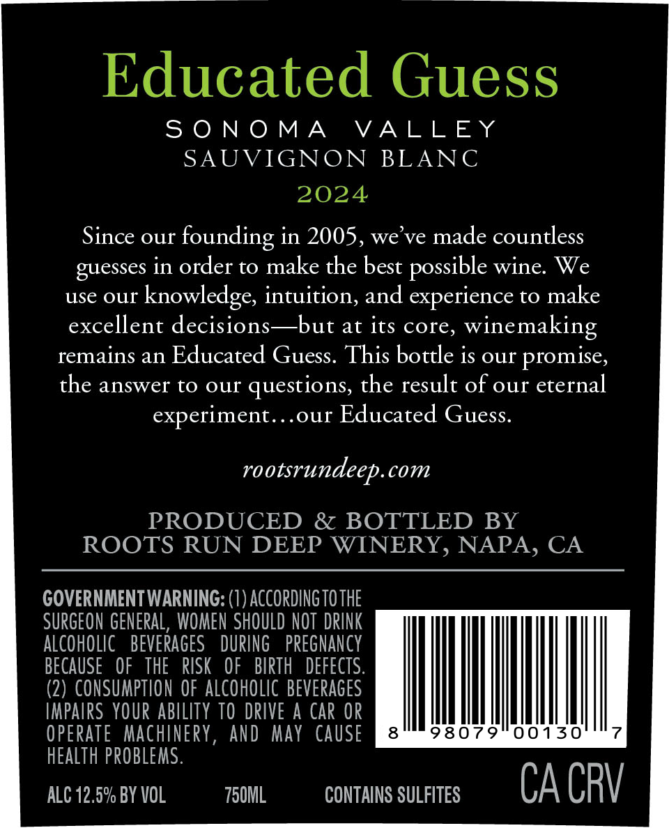 TABC label artwork for Educated Guess Sauvignon Blanc Sonoma Valley