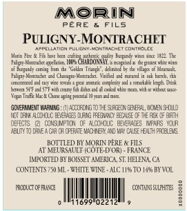 TABC label artwork for Morin Pere & Fils Puligny Montrachet