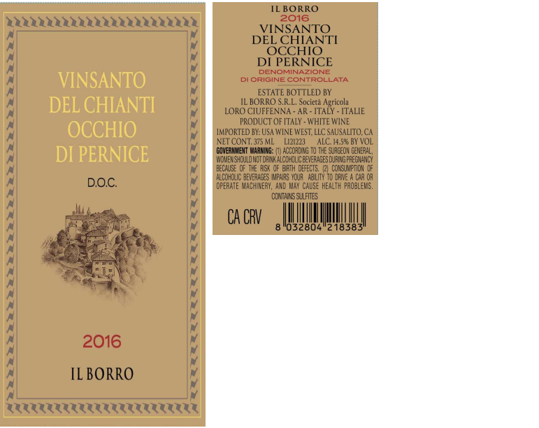 TABC label artwork for Il Borro Vinsanto Del Chianti Occhio Di Pernice