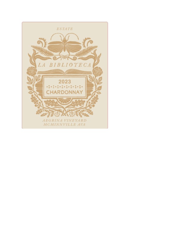 TABC label artwork for La Biblioteca Estate Chardonnay
