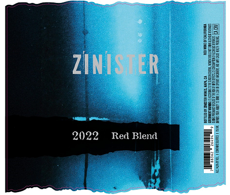TABC label artwork for Zinister Red Blend