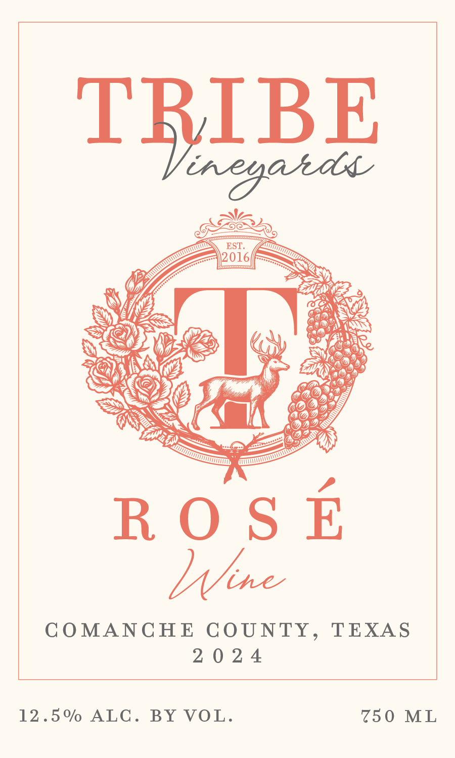 TABC label artwork for TRIBE VINEYARDS ROSE