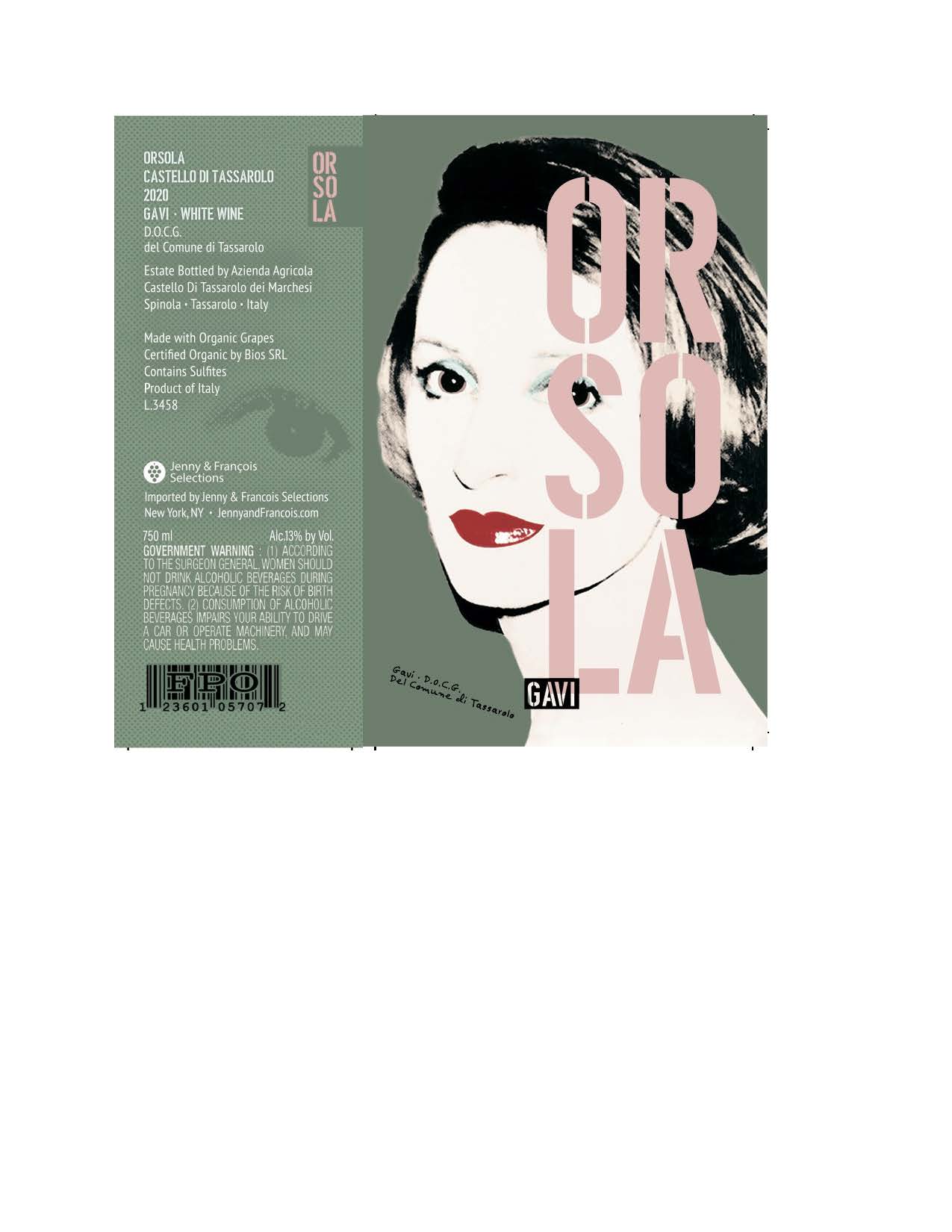 TABC label artwork for Orsola, Gavi MOG