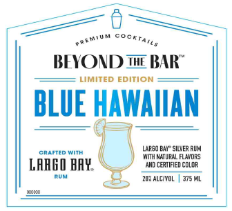 TABC label artwork for BEYOND THE BAR BLUE HAWAIIAN