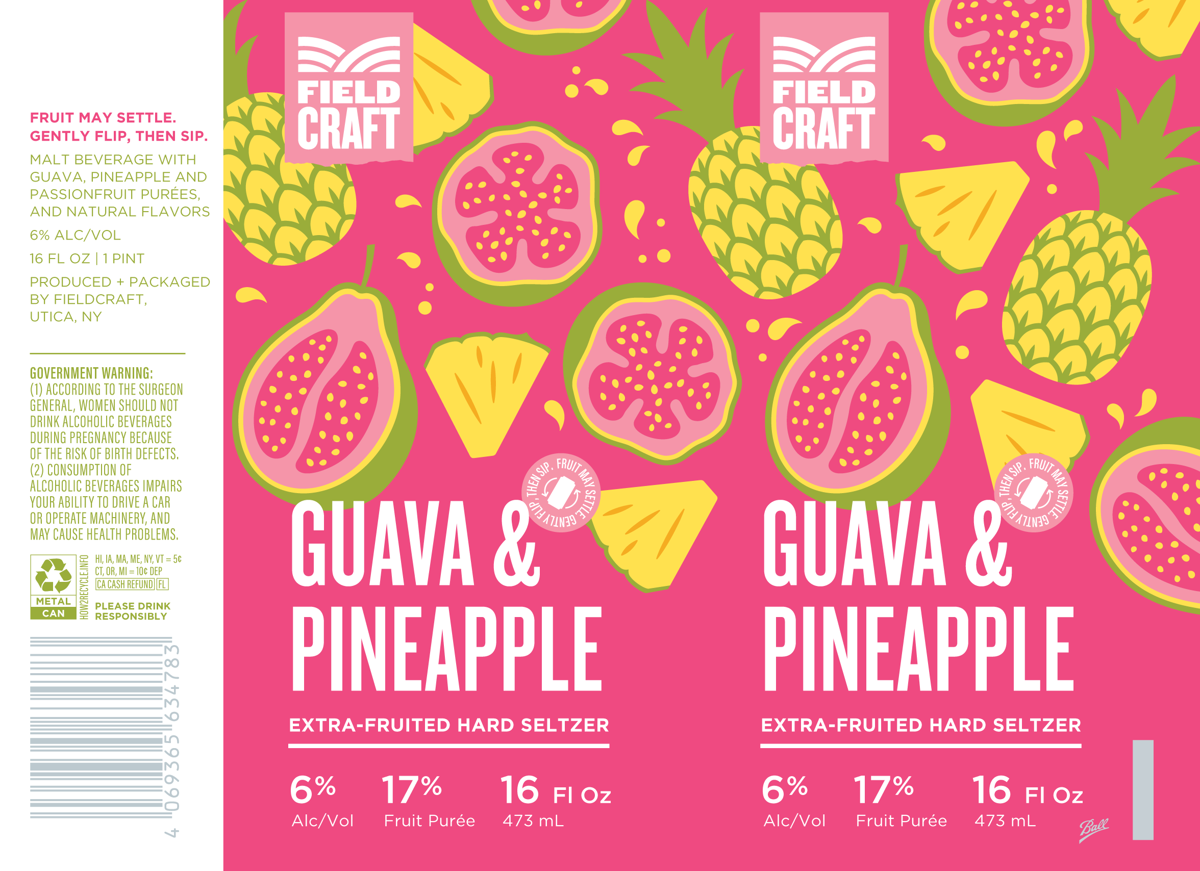 TABC label artwork for FieldCraft Guava & Pineapple