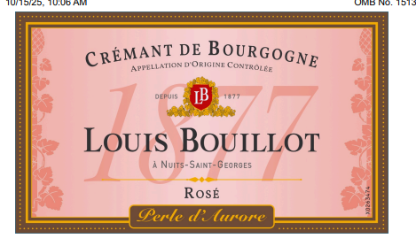 TABC label artwork for Louis Bouillot Perle d'Aurore Rose