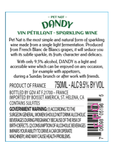TABC label artwork for Dandy Pet Nat