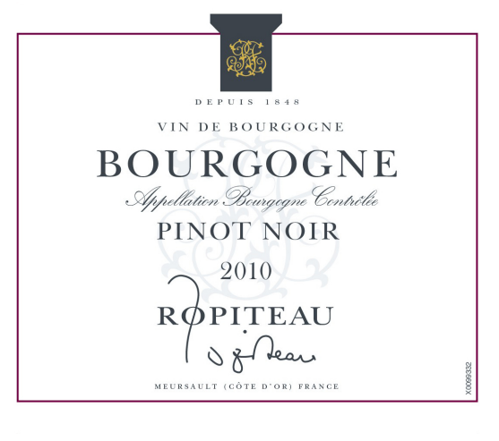 TABC label artwork for Ropiteau Bourgogne Pinot Noir